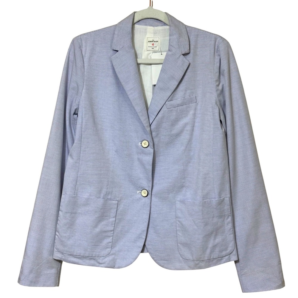 Gap Academy Classic Blazer Jacket Blue‎ White Stripe Womens 4